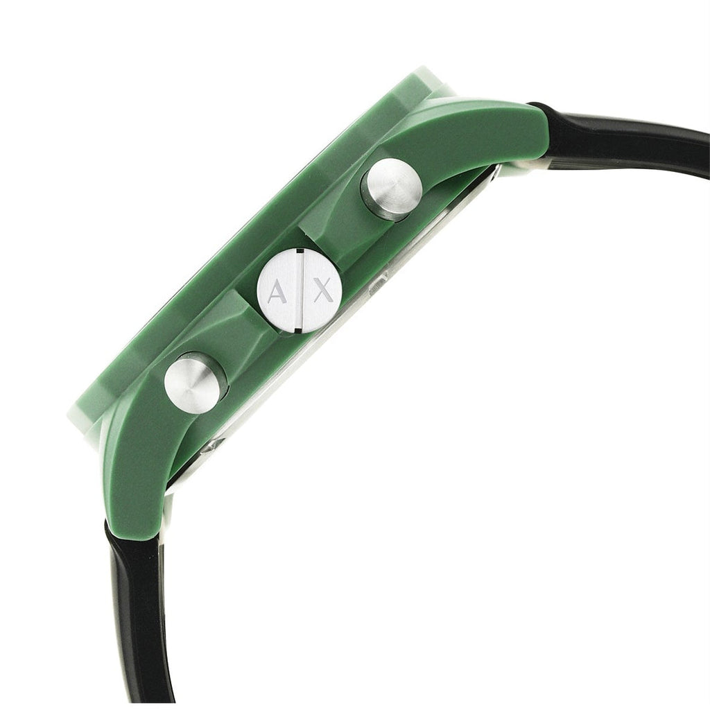 Armani Exchange Outerbanks AX1348 Men's Chronograph Watch – Black Dial with Black Silicone Strap