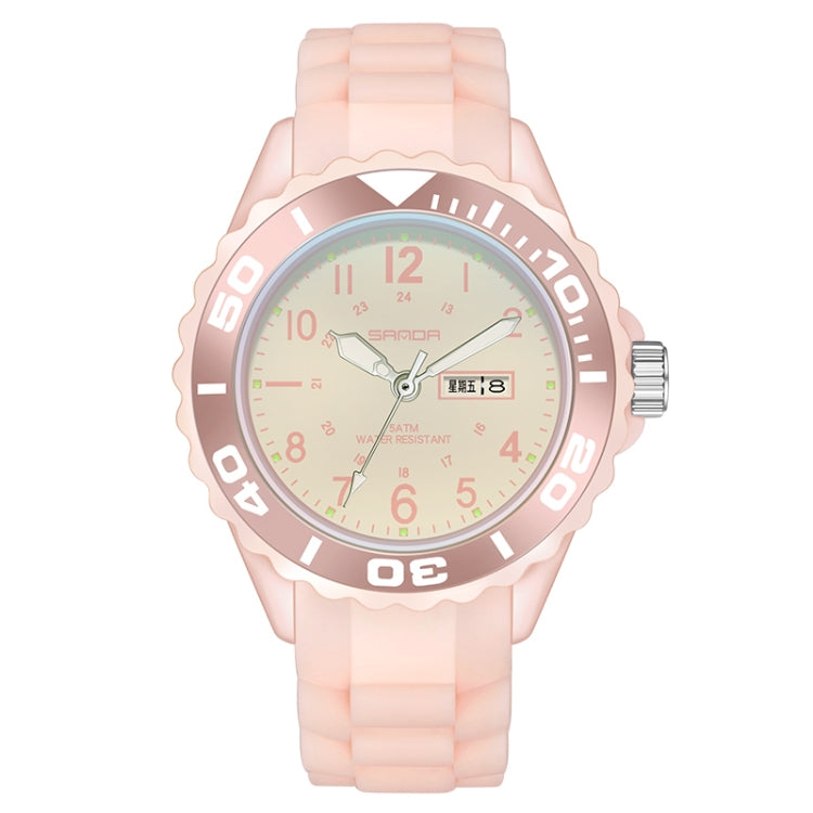 SANDA 1053 Womens TPU Strap Dual Display Waterproof Electronic Watch