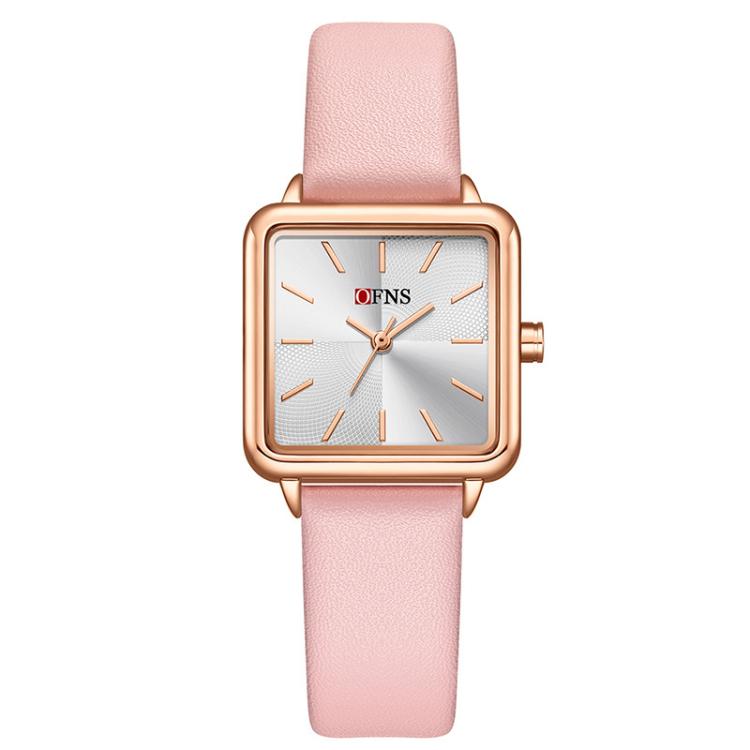 SANDA 1316 Ladies 3ATM Waterproof Alloy Case Quartz Watch, Leather-Black, Leather-Pink, Leather-Grey, Leather-Blue, Leather-White, Leather-Red