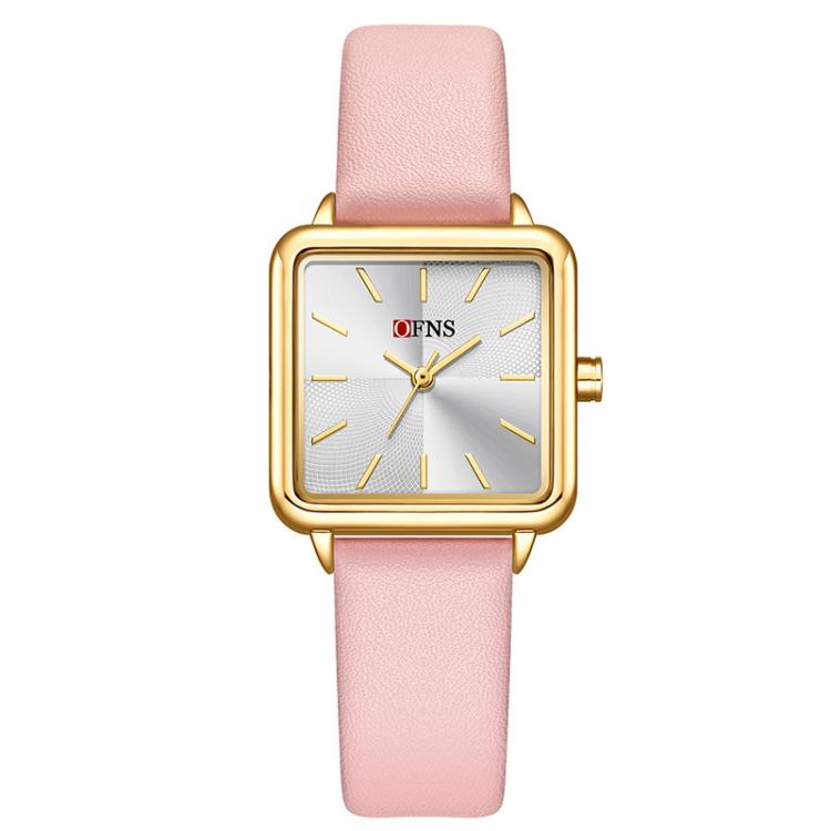 SANDA 1316 Ladies 3ATM Waterproof Alloy Case Quartz Watch, Leather-Black, Leather-Pink, Leather-Grey, Leather-Blue, Leather-White, Leather-Red