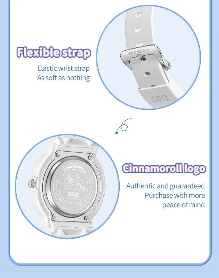 ZGO x Cinnamoroll watch for kids girl waterproof Sports Small square Watch gift 357