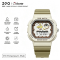 ZGO x Sanrio Pompompurin Officially Licensed Dual‑Display Watch, 50M Waterproof Luminous Hands Student Wrist Watch for Girls